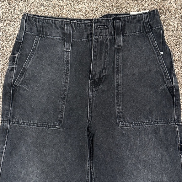 Free People We The Free Major League Cuffed Cropped Black Jeans - Picture 7 of 10